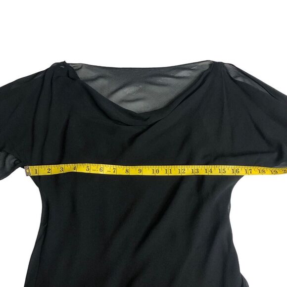 Vintage Express Dress 11/12 Black Silk Midi Flutter Sleeve Y2K Fairy Whimsigoth‎ - Picture 11 of 13